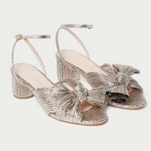 Loeffler Randall // NEW Dahlia Champagne Pleated Bow Heel